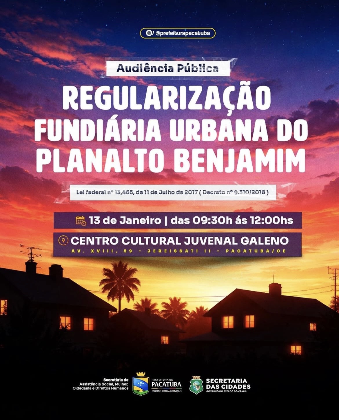 Regularização fundiária urbana do planalto benjamim